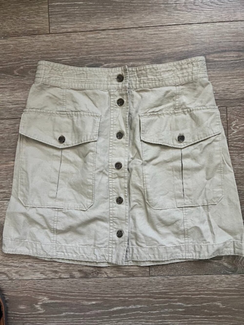 Banana Republic Beige Button-Front Mini Skirt